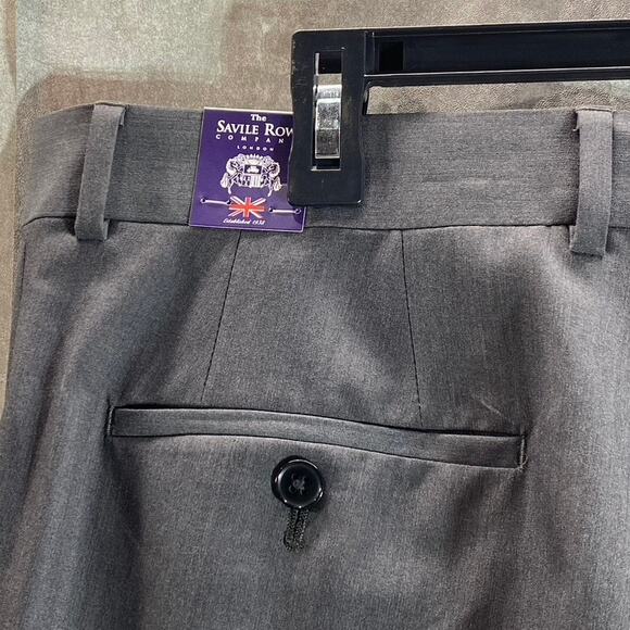 THE SAVILE ROW COMPANY Men's Gray Brixton Flat Front Suit Pants SZ 36 - Picture 4 of 9